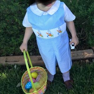 Vive La Fete smocked boys Easter jon jon VGUC